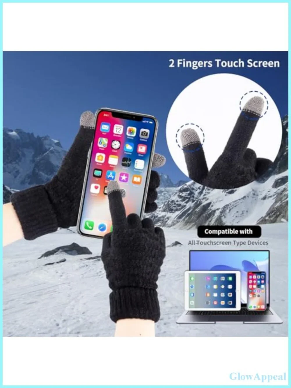 Winter Gloves for Women - 4 Pairs Knit Touchscreen Gloves